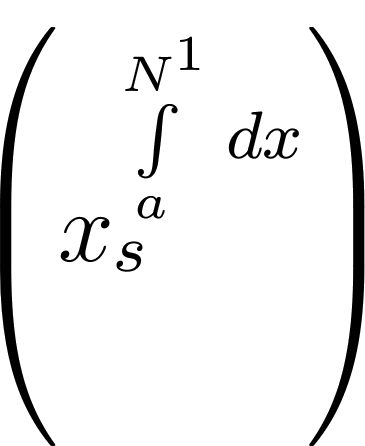 $\left(x_s^{\int\limits_a^{N^1}\, dx}\right)$