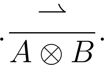 $.\dfrac {\rightharpoonup}{A\otimes B}.$