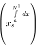 $\left(x_s^{\int\limits_a^{N^1}\, dx}\right)$